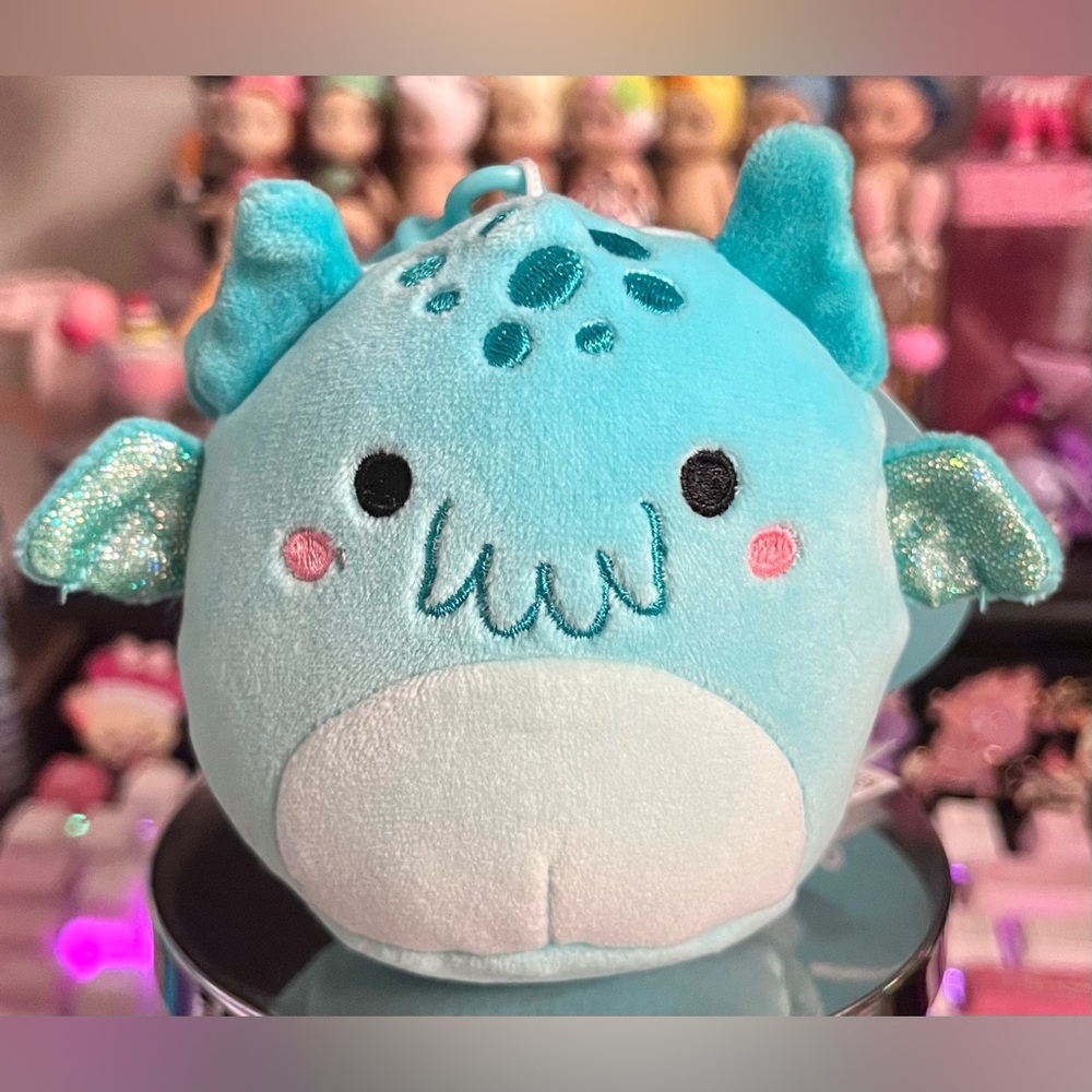 Theotto the Teal Cthulhu 3.5" Squishmallow Stuffed Plush Toy Clip Keychain